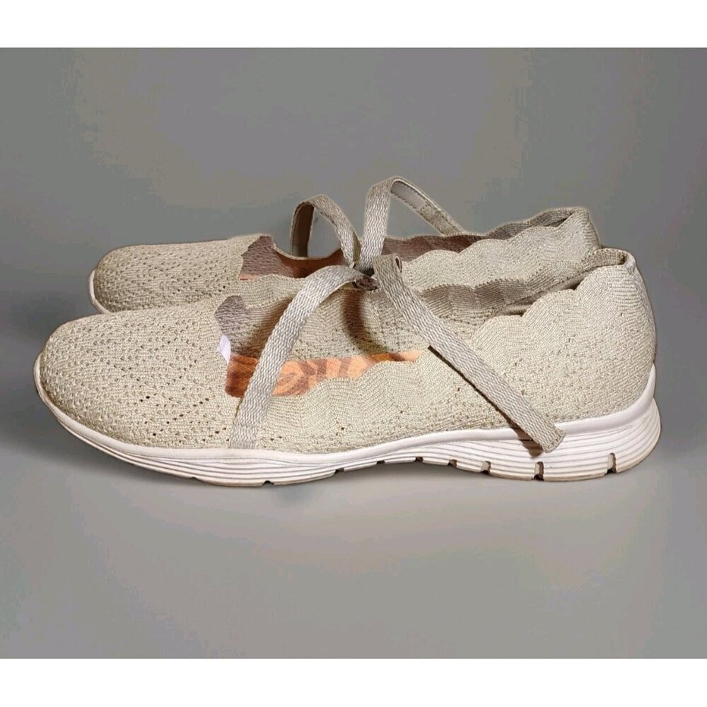 Skechers Seager Strike Out Mary Jane Cross Strap 8.5 Casual Slip-On Memory Foam